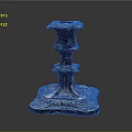 Antique Copper Candle Holder Featuring Carved Details And Multi Tiered Design