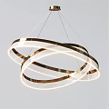 Modern Chandeliers with Linear Metallic Bars and Warm Lighting Featuring Multiple Styles Including Ring Design 3d model