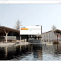 Modern Post Station Public Building Visitor Center Building Exhibition Hall Small Public Building Cafe Building Post Station Building 3d model