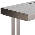 Modern Minimalist Desk with Wooden Top and Metal Legs for Home Office Use