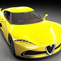 Sleek Yellow Sports Car With Modern Design Black Wheels Brown Seats And Front Grille