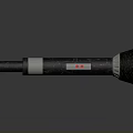 Portable Black Flashlight With Silver Ring Red Button And White Lamp Head