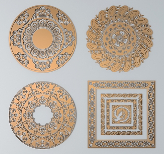 New Chinese style carved ancient pattern 3d model