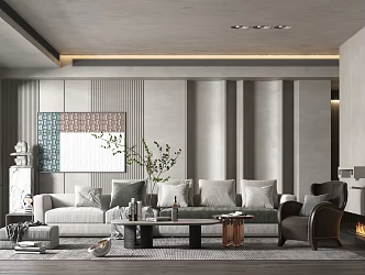 modern living room 3d model