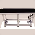 Black Conveyor Belt With Silver Metal Frame On White Base 3d model