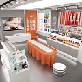 Beauty Store Interior Design With Product Shelves Showcases And Bright Lighting