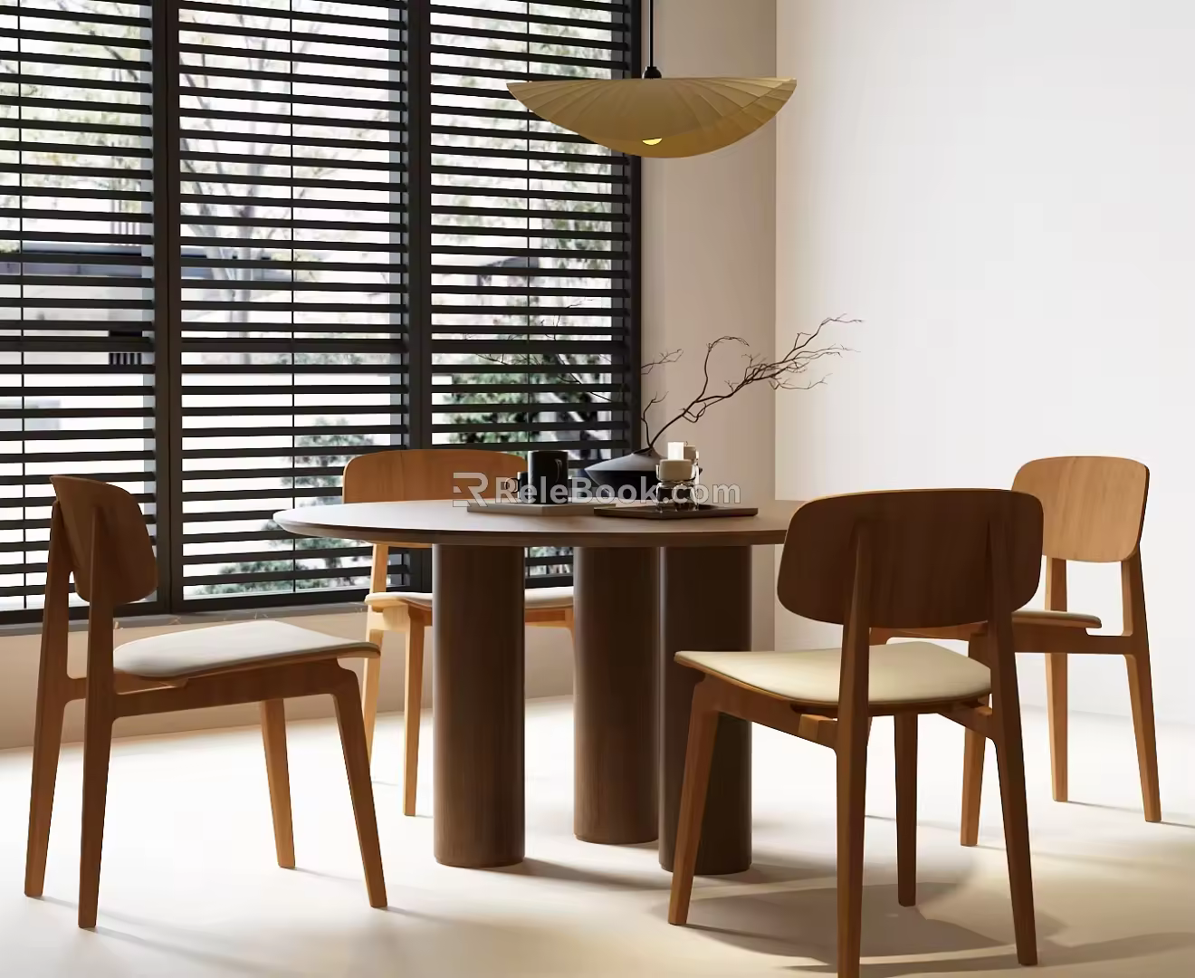 Modern Dining Table and Chair Combination Modern Middle Ancient Round Table Dining Chair Combination Chandelier Dining Table Ornaments Combination Dining Table and Chair Combination Ancient Style Dining Table and Chair 3d model