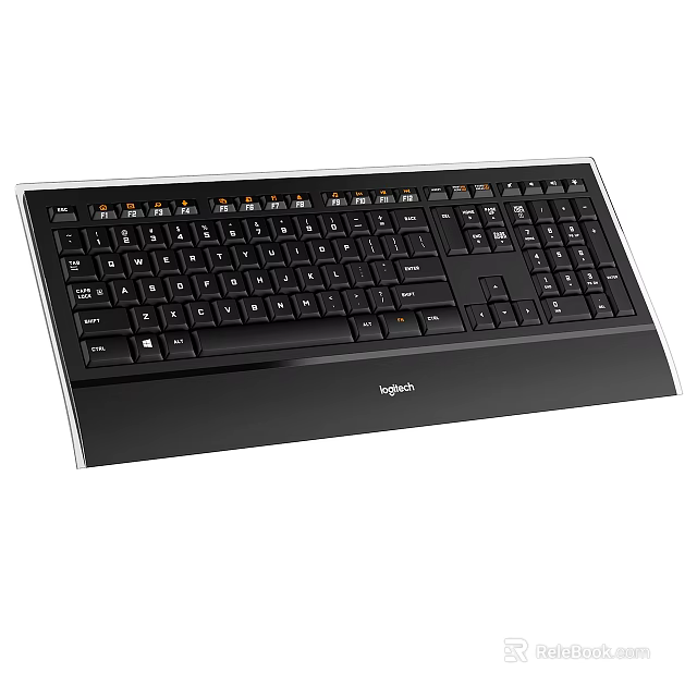 Logitech Full Size Computer Keyboard With Numeric Keypad And Sleek Design 3d model 