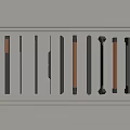 Modern Long Door Handle 3d model