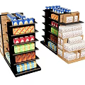 Shelf Display Cabinet Commodity Shelf Snack Shelf Display Cabinet Supermarket Shelf 3d model