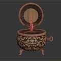 Vintage Decorative Storage Container With Ornate Carvings Lidded Design And Decorative Feet