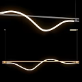 Stylish Modern Neon Chandelier With Curved Illuminated Lines Hanging Design