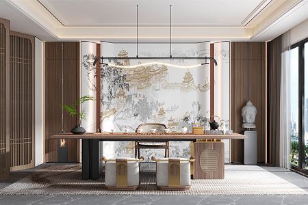 New Chinese Tea Room 3d model