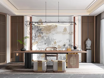 New Chinese Tea Room 3d model