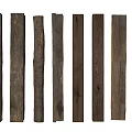 Natural Stone Wood Wooden Pillars with Various Textures Colors Arranged Neatly on White Background