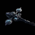 Futuristic Electric Toy Flying Drone With LED Propellers And Sci Fi Design