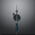 Precision Measuring Tool With Blue Handle Circular Component And Metal Rod