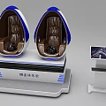 VR Experience Setup With Egg Shaped Seats And Control Console