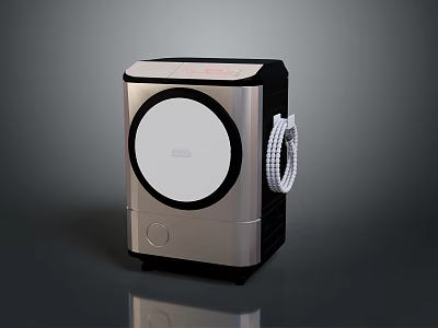 Modern Compact Mini PC With Silver Black Body And White Circular Front Panel 3d model