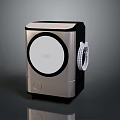 Modern Compact Mini PC With Silver Black Body And White Circular Front Panel