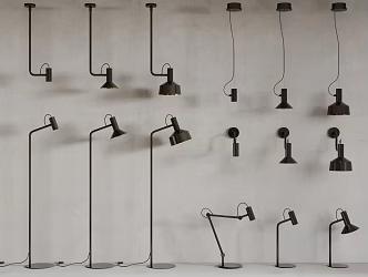 Modern combination lamp chandelier floor lamp table lamp 3d model
