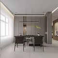 Modern Living Dining Room Interior With White Sofa TV And Dining Table 3d model