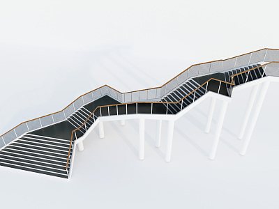 Modern Stairs Folding Line Stairs Shaped Stairs model