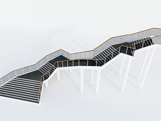 Modern Stairs Folding Line Stairs Shaped Stairs 3d model