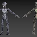 Game Movie Character Design With Glowing Red Eyes Slim Skeletal Body And Color Variants