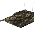 Highly Detailed Modern Military Tank With Camouflage Paint Main Gun And Tracks