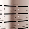 Public Facility Metal Mailboxes In Community Residential Area With Secure Row Units