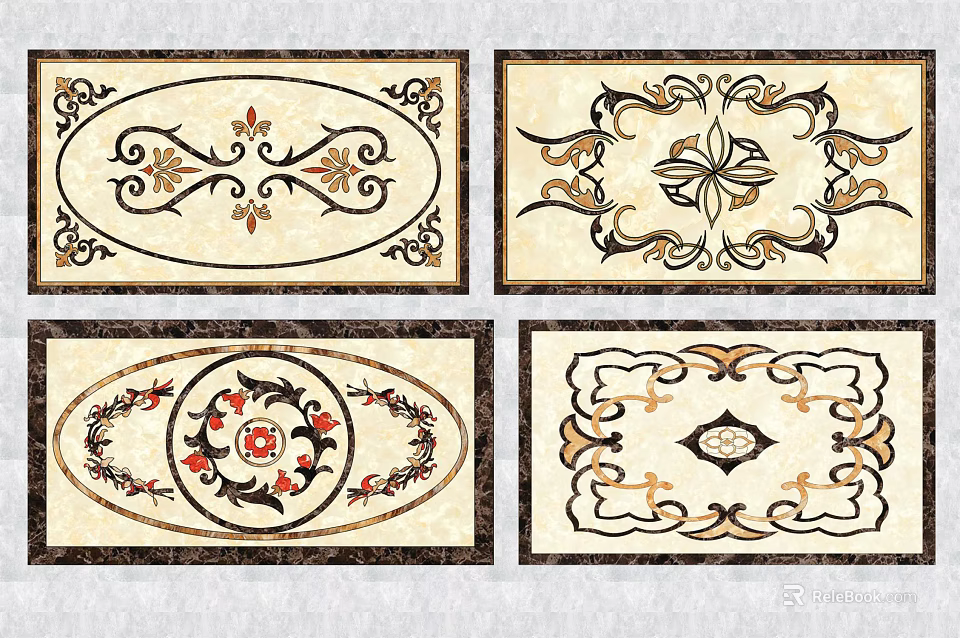 Decorative Floor Tile Designs With Intricate Ornate Patterns And Shapes 3d model
