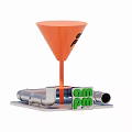 Vibrant Check in Photo Spot With Orange Funnel Metal Pipes And PM PM Green Logo
