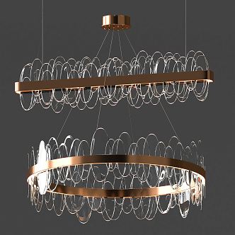 Light Luxury Chandelier Combination 3d model