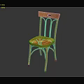 Orange Modern Leisure Chair with Woven Seat and Decorative Arched Backrest for Home