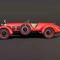 Vintage Red Classic Convertible Car With Retro Styling And Open Top Design