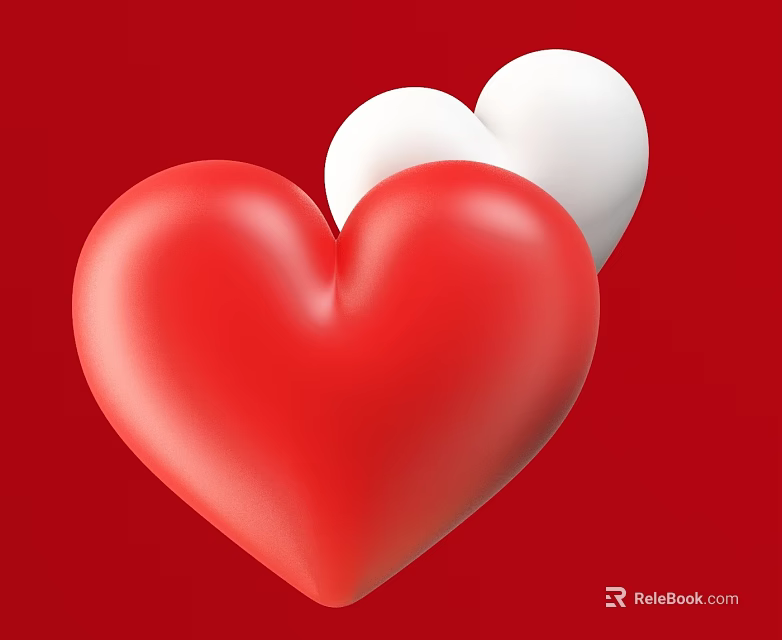 Commercial Decorative Equipment With Red And White Heart Design On Red Background 3d model 