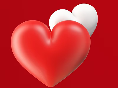 Commercial Decorative Equipment With Red And White Heart Design On Red Background 3d model