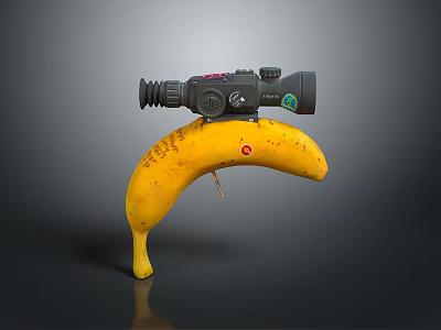 Creative Banana Shaped Weapon With Telescopic Scope And Yellow Bruised Peel 3d model