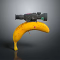 Creative Banana Shaped Weapon With Telescopic Scope And Yellow Bruised Peel