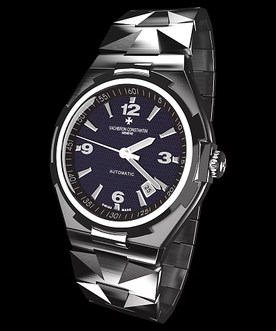 Vacheron Constantin Luxury Automatic Watch With Blue Dial Silver Hands And Stainless Steel Bracelet 3d model