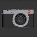 Leica Digital Camera With Silver Body Gray Accents And Classic Lens Design