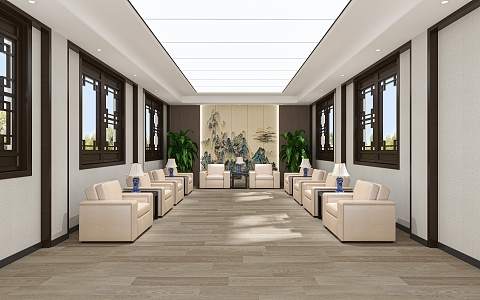 New Chinese Reception Room 3d model