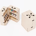 Wooden Storage Cabinet With Open Closed Design Multiple Shelves And Metal Latches
