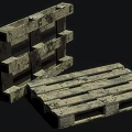 Old Worn Wooden Pallet With Rustic Slats And Aged Texture