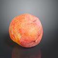 Fresh Ripe Peach With Red And Yellow Fuzzy Skin On Black Surface