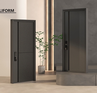 Modern security door entry door 3d model