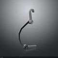 3D Rendered Mechanical Metal Equipment Part With Curved Design Smooth Surface And Durable Holes Structure