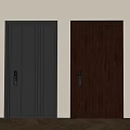 Modern Security Doors in Dark Gray and Dark Brown with Panel Design and Secure Locks