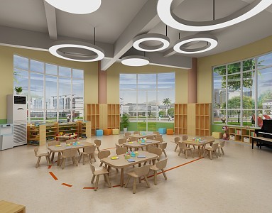 Modern Kindergarten Classroom 3d model